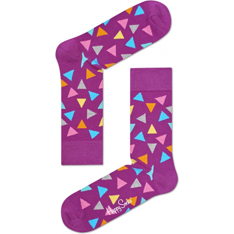 Happy Socks fuchsiové dámské ponožky Triangle