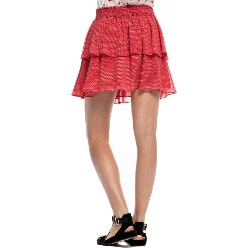 Scotch&Soda červená sukně Tiered Skirt