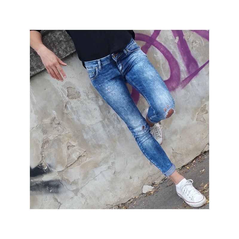 Klixs Jeans Trendy slim džíny modré , Barva Modrá, Velikost 42