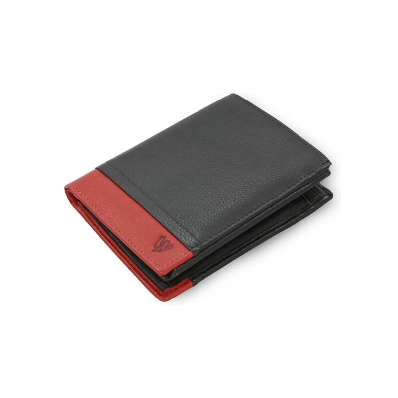 Pánská kožená peněženka červeno-černá
