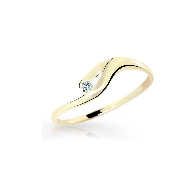 Danfil Zlatý prsten DF 1749Z ze žlutého zlata, s briliantem