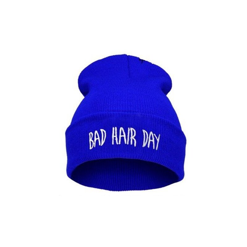 Cixi Modrá čepice Beanie s knírem Bad Hair Day