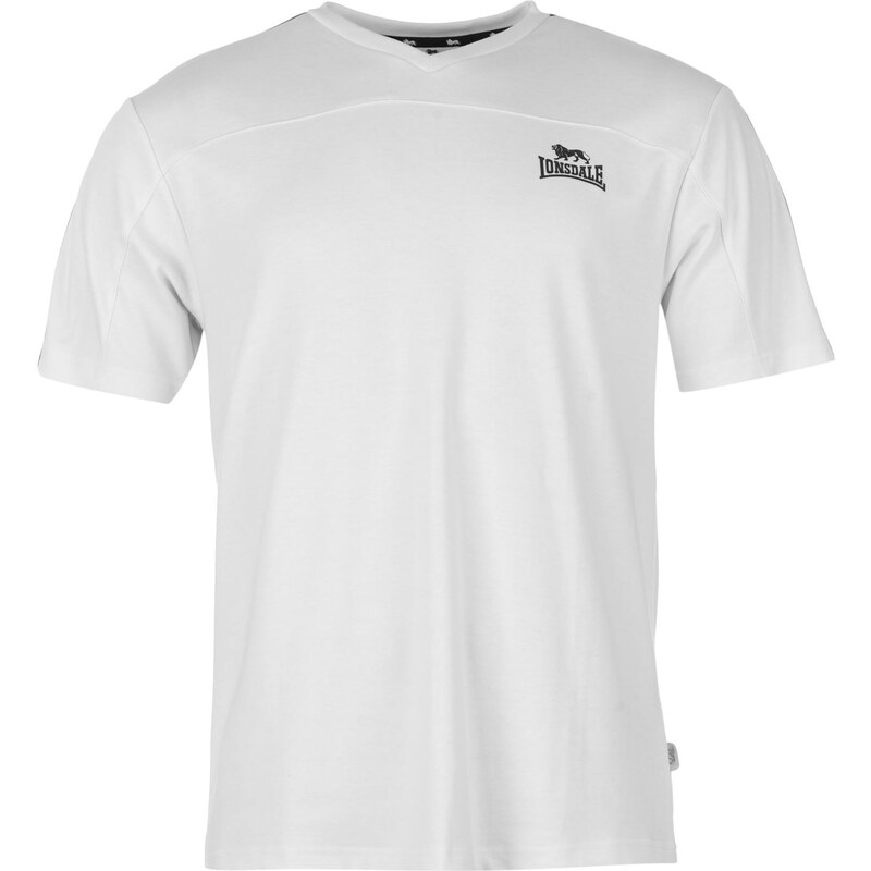 Pánské tričko Lonsdale 2 Stripe V Neck - bílá