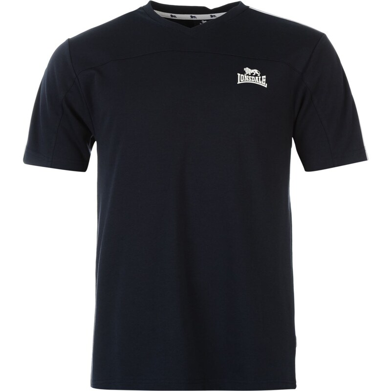 Pánské tričko Lonsdale 2 Stripe V Neck - námořnická modrá/bílá