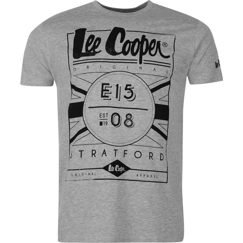 Pánské tričko Lee Cooper Print E15 - šedá