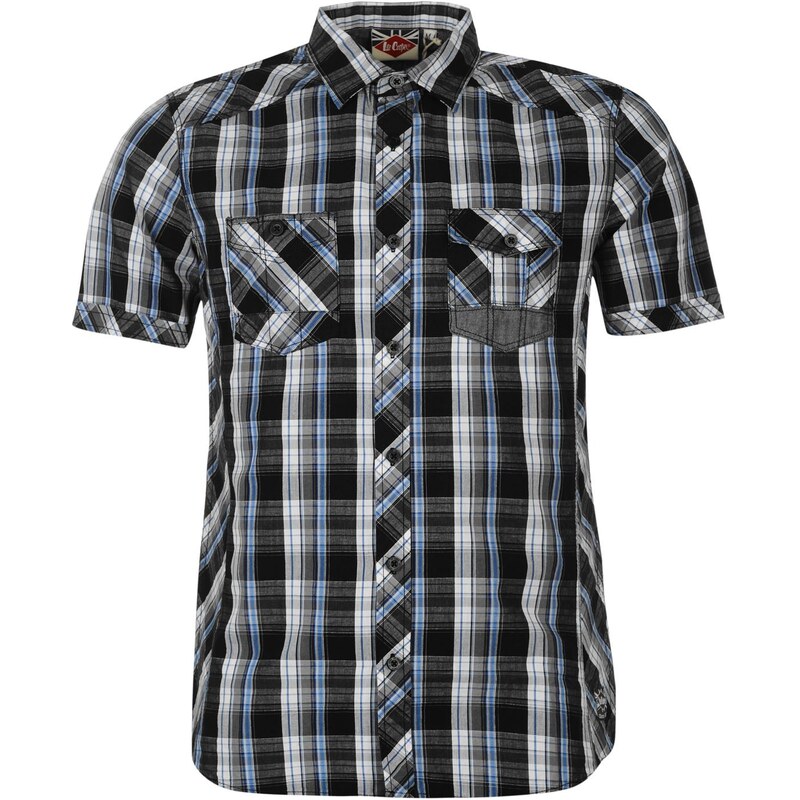 Pánská košile Lee Cooper kostkovaná - černá/modrá
