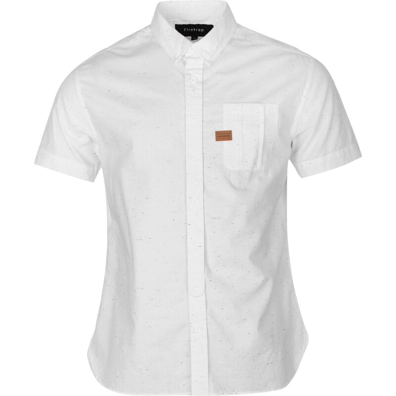 Pánská košile Firetrap krátký rukáv - bílá
