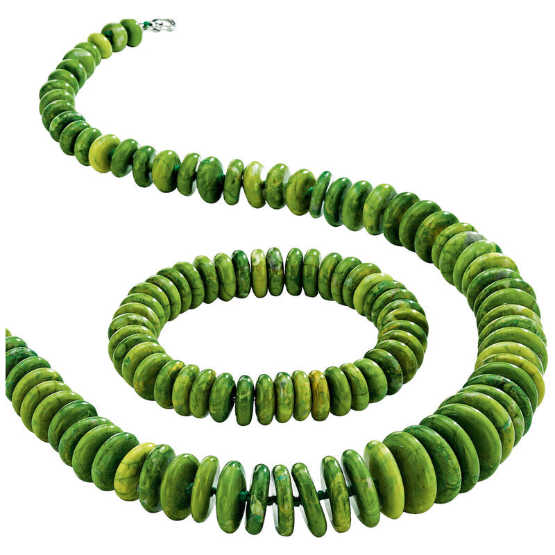 2-d. set šperků ze zelených magnezitových destiček Diemer Highlights komfortní řemínky na nártu