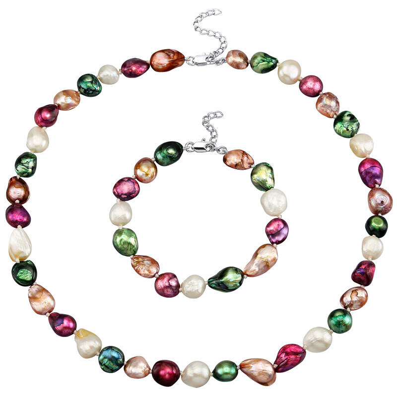 KLINGEL 2-dílná souprava šperků ze sladkovodních perel multicolor