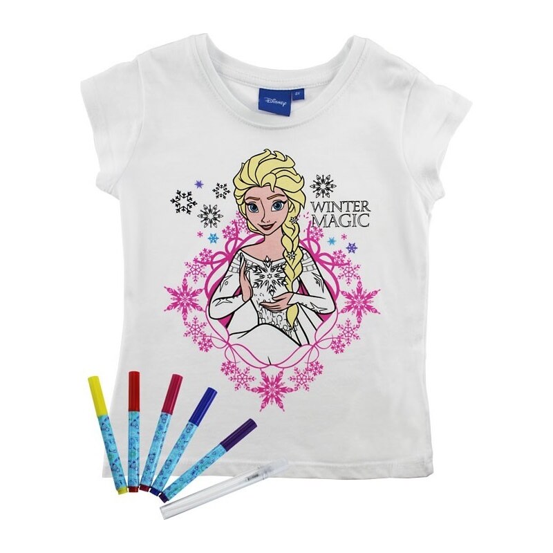 ReDraw Dívčí kreativní tričko Frozen - bílé