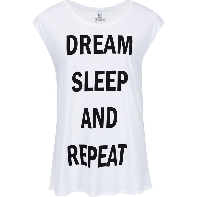 Bílé dámské tričko bez rukávů ZOOT Originál Dream, Sleep, Repeat