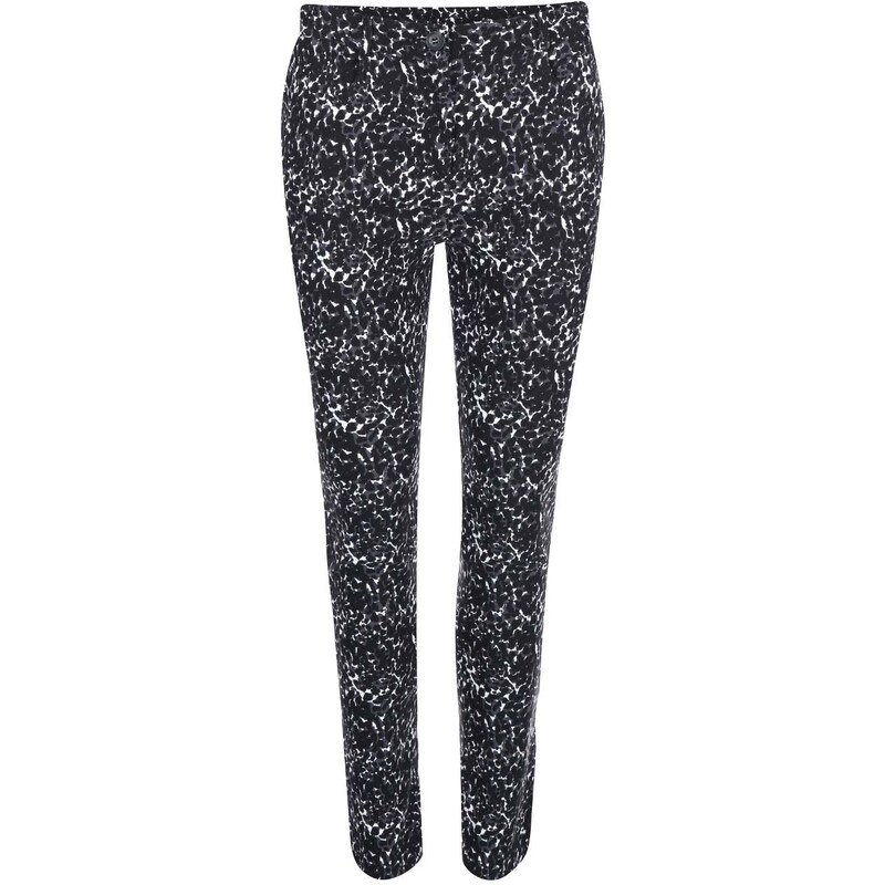 Černé skinny kalhoty s leopardím vzorem Dorothy Perkins