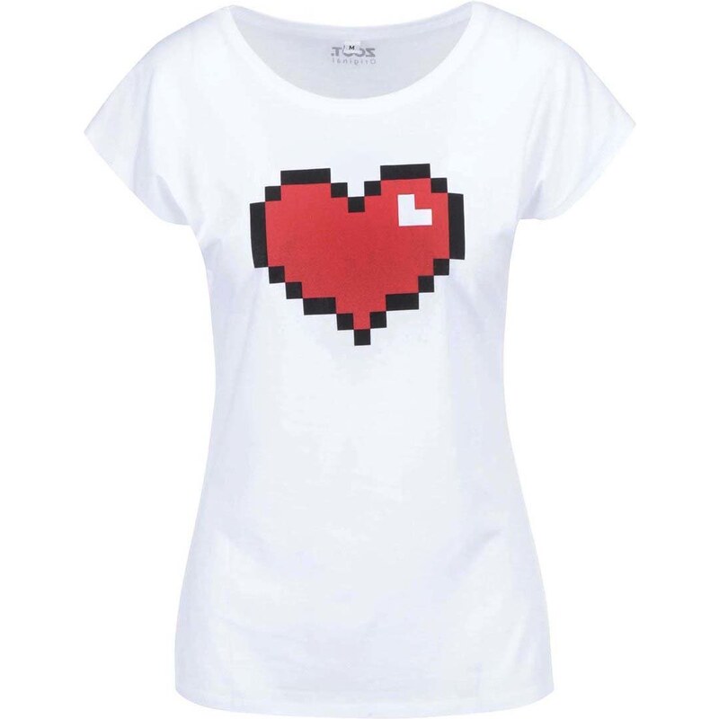 Bílé dámské tričko ZOOT Originál Pixel srdce