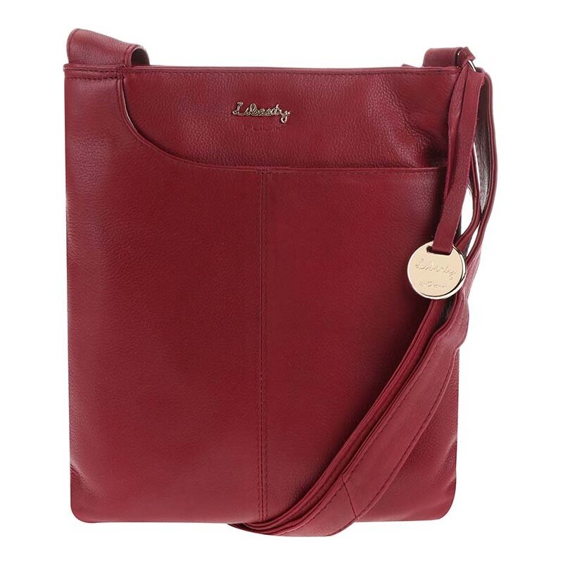 Červená kožená kabelka přes rameno Liberty by Gionni Shaula