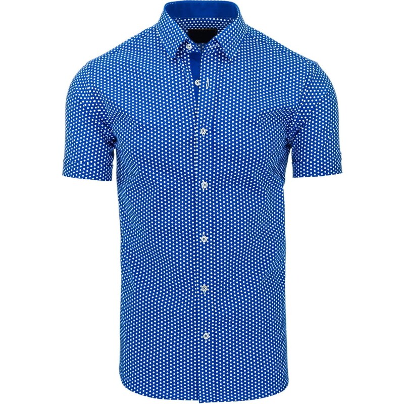 Atraktivní pánská modrá košile s puntíky