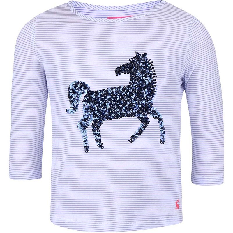 Modré holčičí triko s potiskem koně Tom Joule