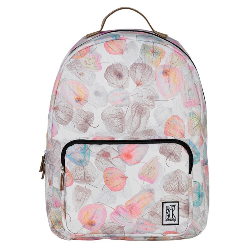 Batoh The Pack Society classic backpack off white petals allover