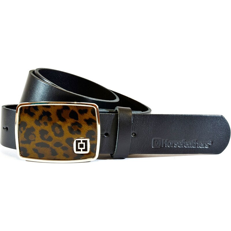 Pásek Horsefeathers Ginger cheetah black