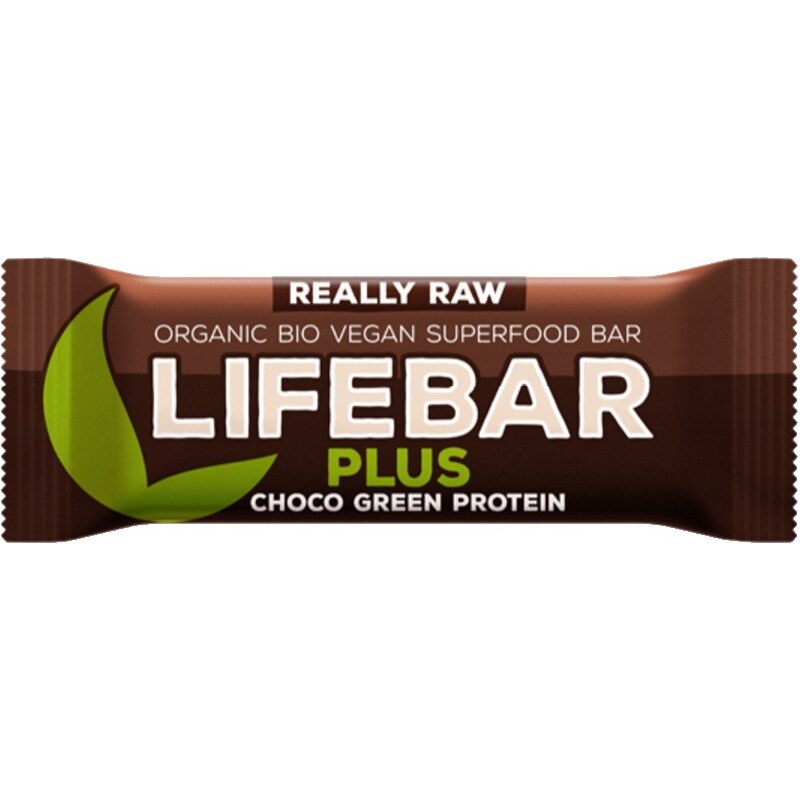 Tyčinka LifeFood Lifebar Plus choco green protein