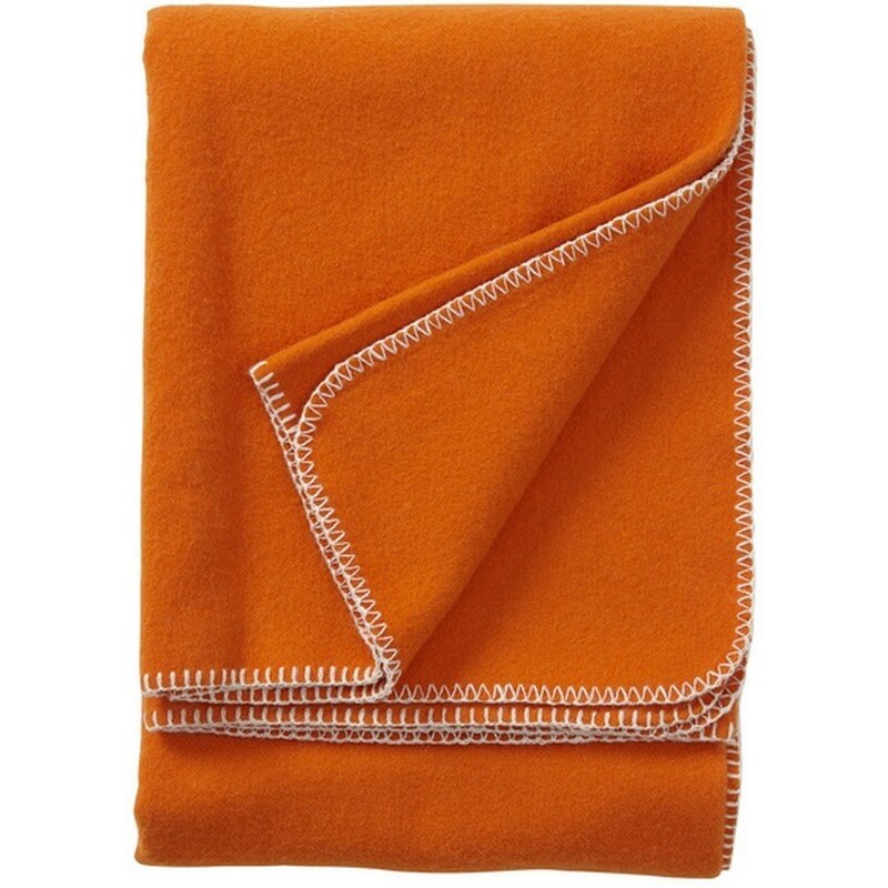 Klippan, Švédsko Vlněný pléd Soft Wool orange 130 x 180 cm Oranžová
