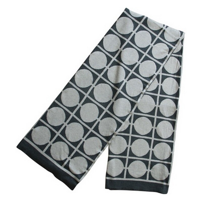Funky Doris, Norsko Pletená bavlněná deka Don grey 130 x 170 cm Tmavě šedá