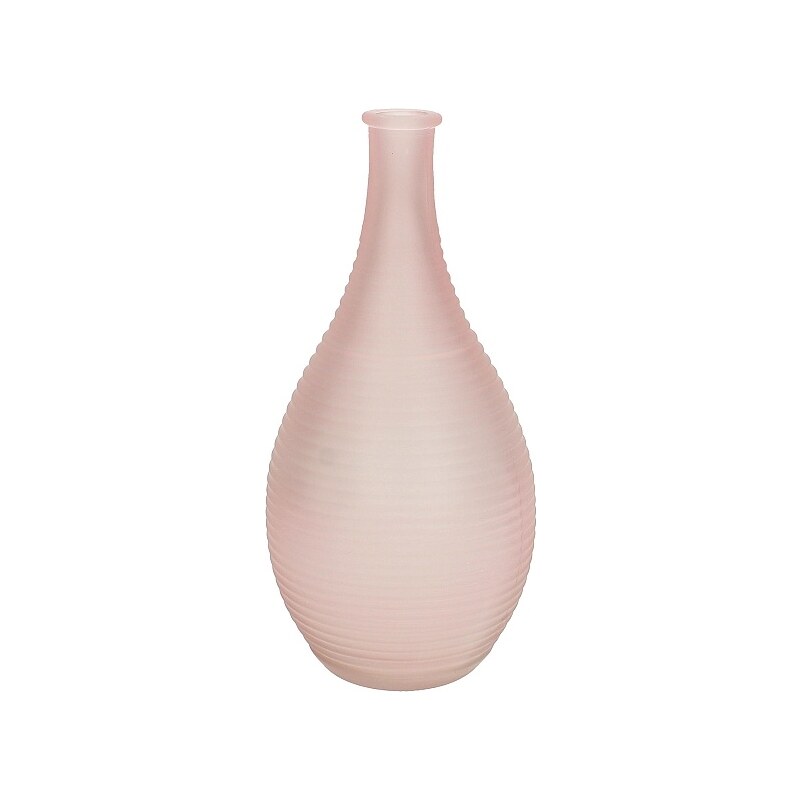 KERSTEN - Váza skleněná, růžová 9.5x9.5x20cm - (LEV-9678)