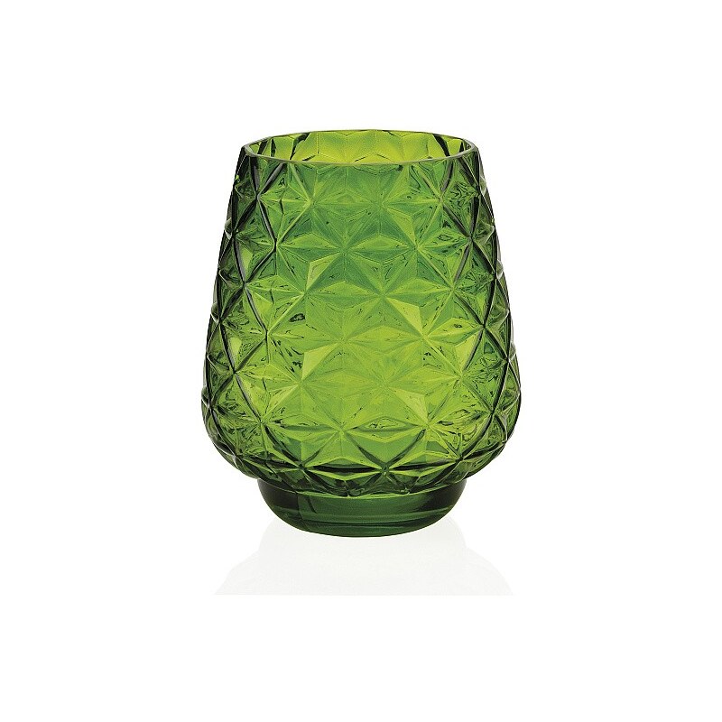 Andrea house - Skleněná váza, zelená 18x18x22,5cm (CR16151)