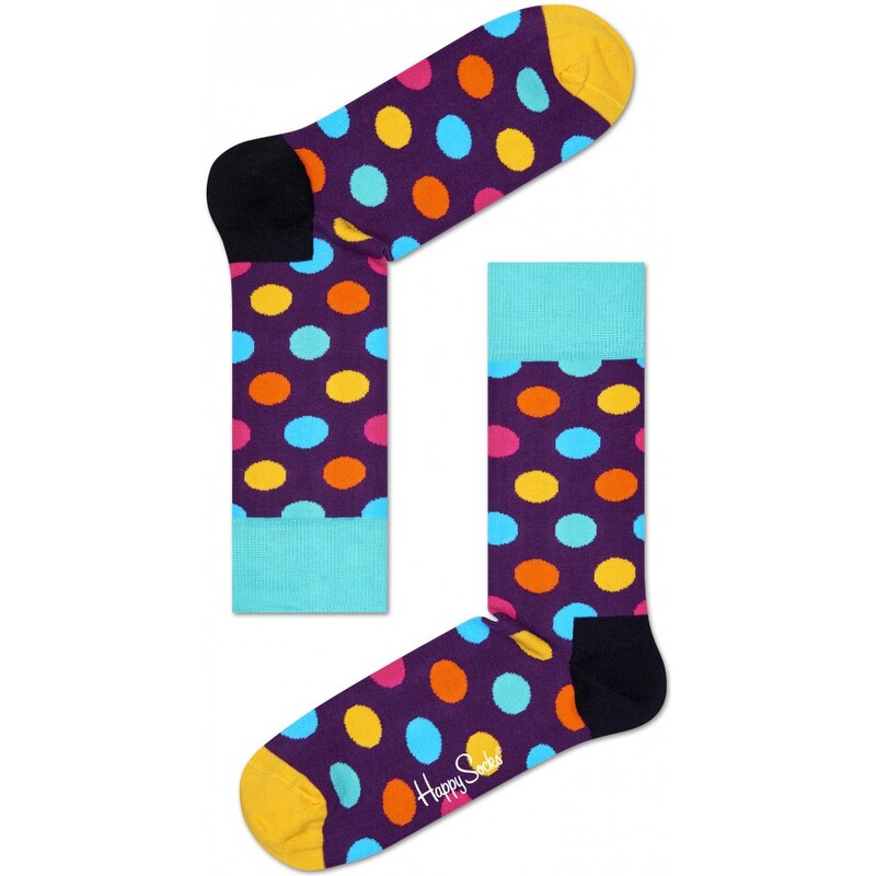 Happy Socks fialové s puntíky