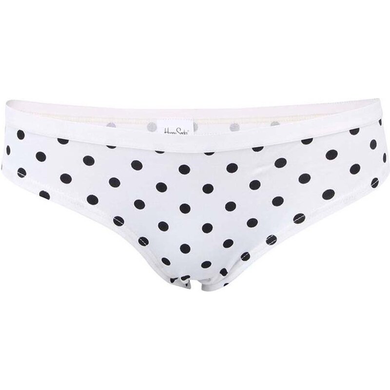 Černo-bílé dámské puntíkované kalhotky Happy Socks Dots