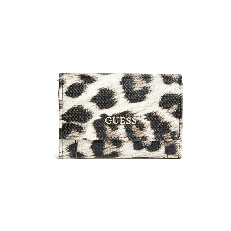 Guess Peněženka Delaney Leopard-Print Mini Wallet