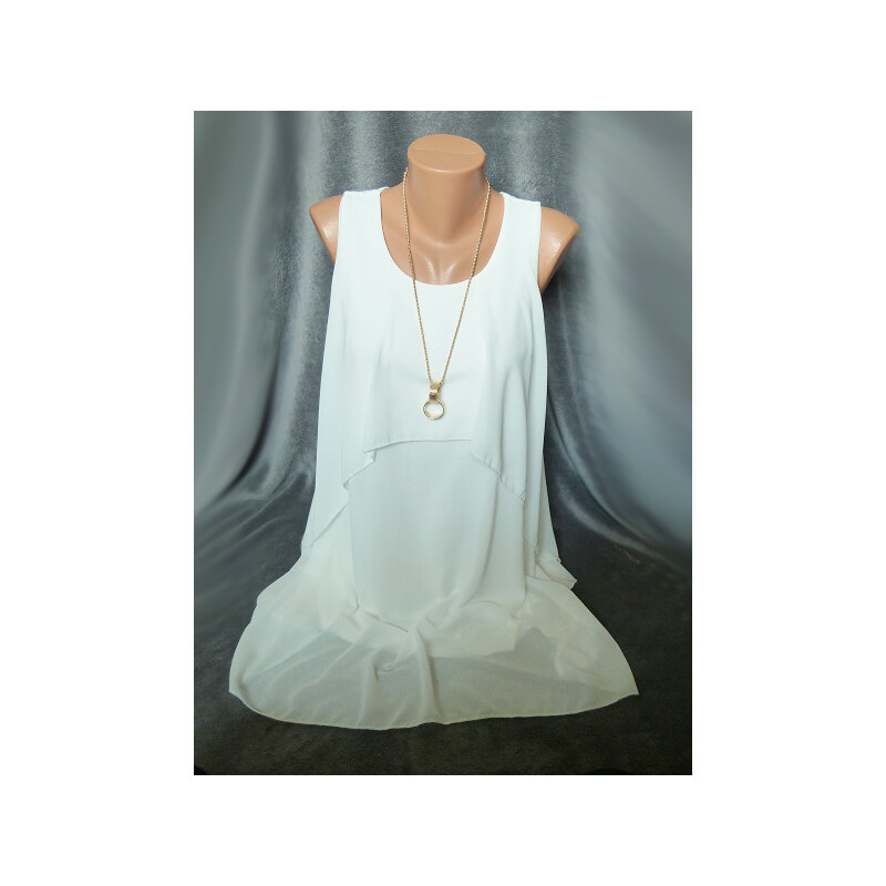 00* Letní lehounké šaty s náhrdelníkem bílé