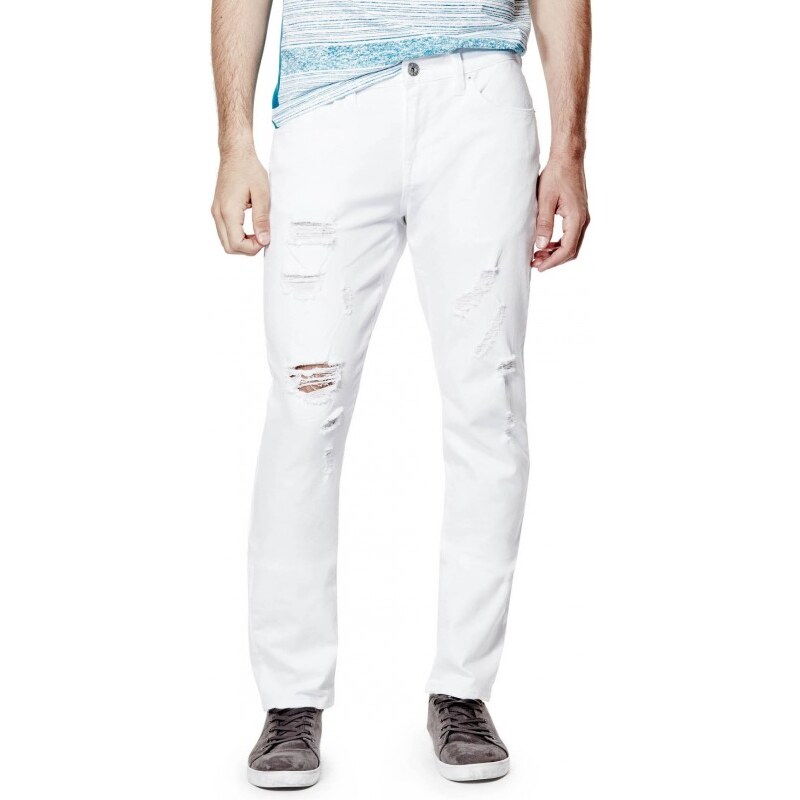 GUESS GUESS Errol Tapered Destroyed Jeans - white wash
