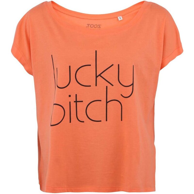 Oranžové dámské volnější tričko ZOOT Originál Lucky Bitch