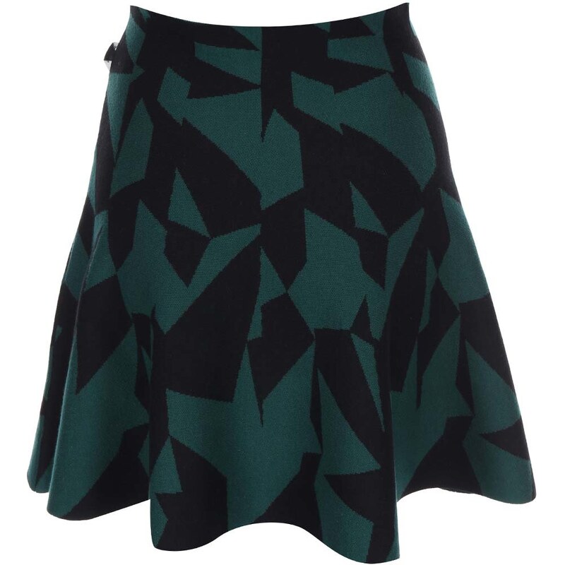 Černo-zelená pletená sukně se vzory Skunkfunk Entzia