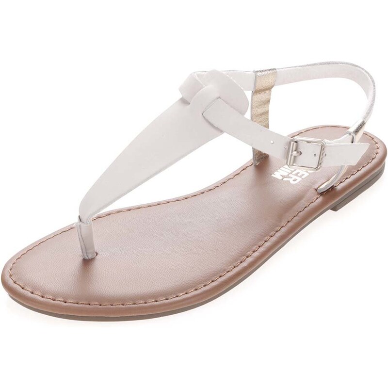 Bílé dámské kožené sandálky se zlatými detaily Tommy Hilfiger