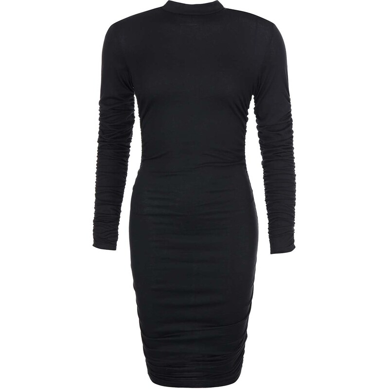 Černé přiléhavé šaty s řasením AX Paris