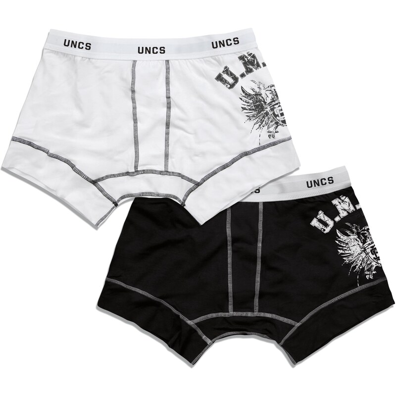 UNCS Pánské spodní prádlo US Eagle 2pack WHITE / BLACK S