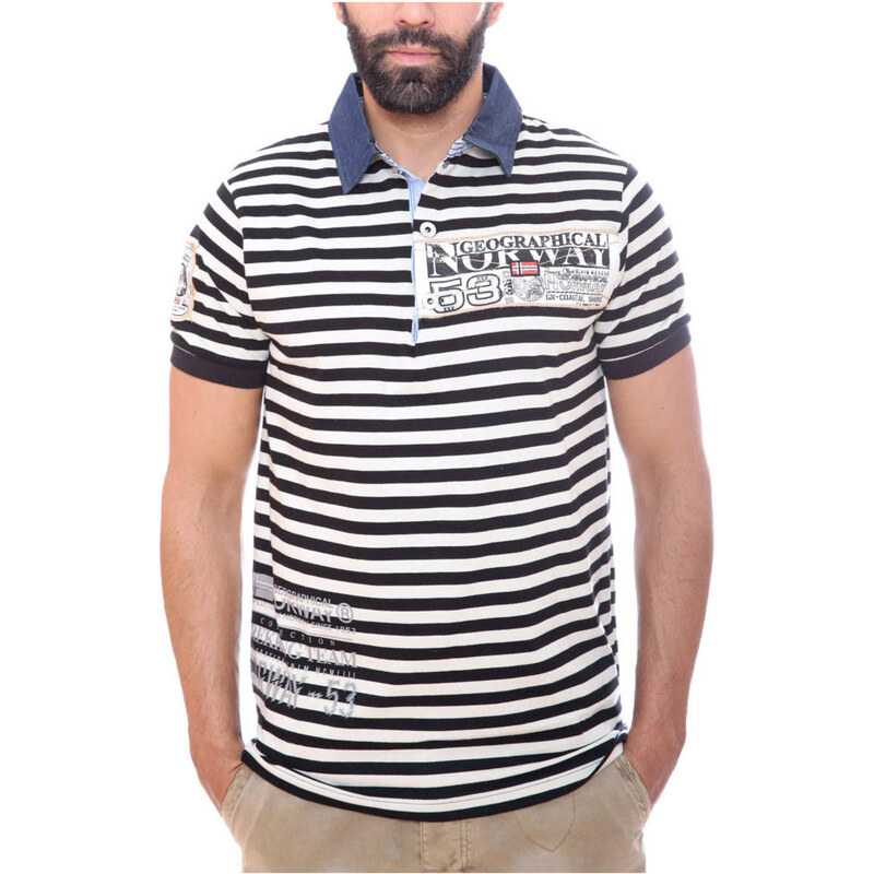 Man Polo Geographical Norway 67361 - Černá / 3XL