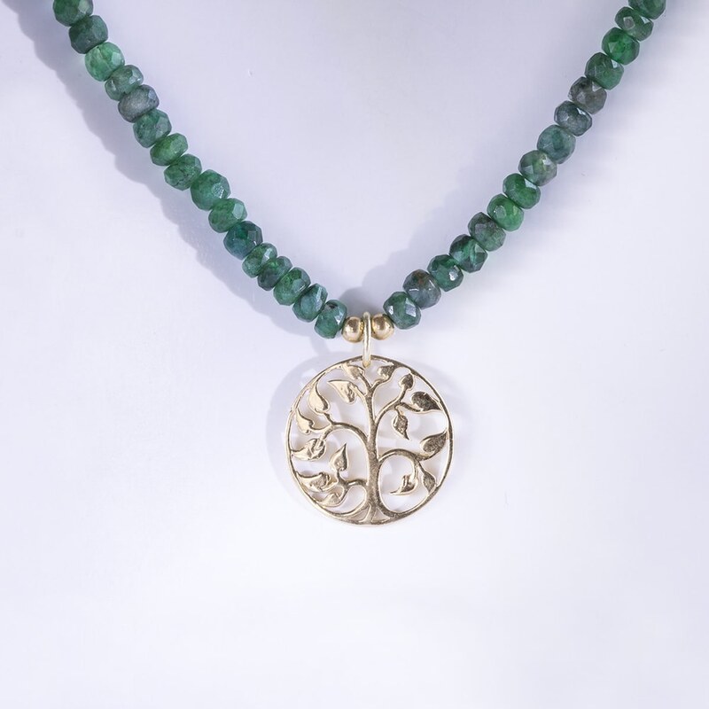 Smaragdový náhrdelník Strom života KLENOTA