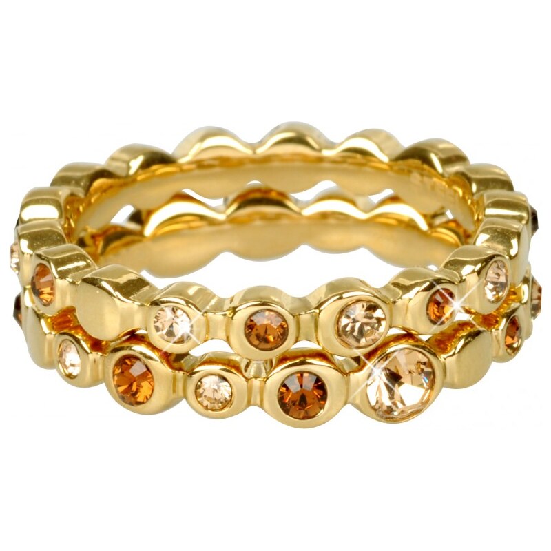 DKNY Dvojitý zlatý prsten s krystaly NJ1693040