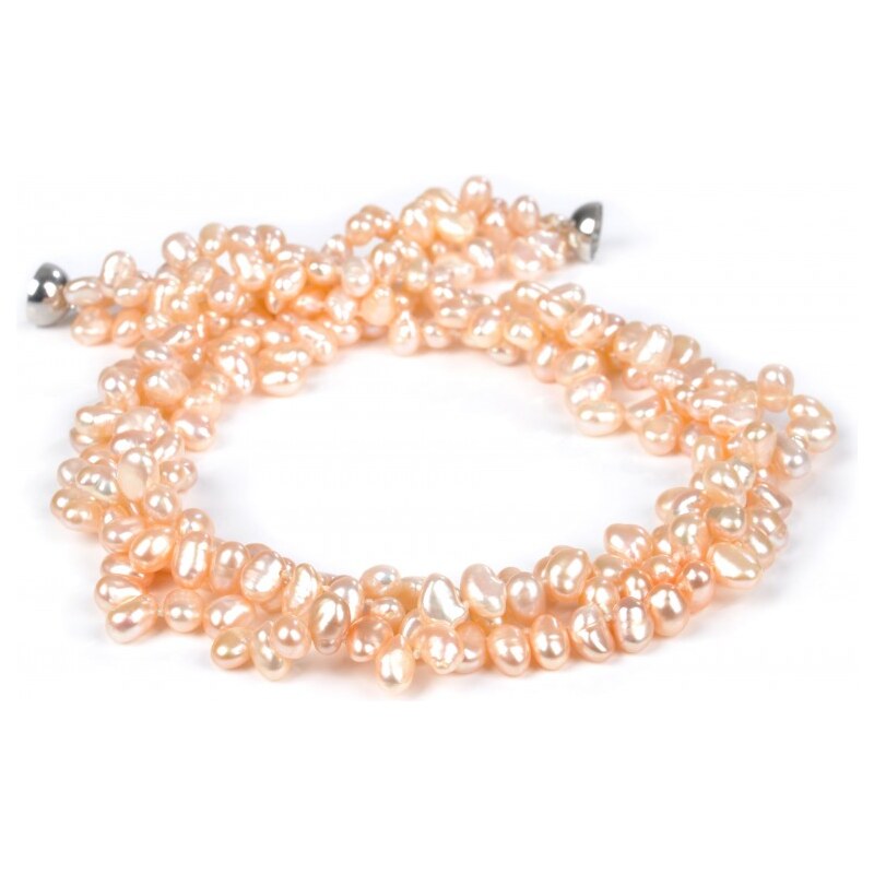 JwL Luxury Pearls Třířadý náhrdelník z pravých růžových perel JL0007