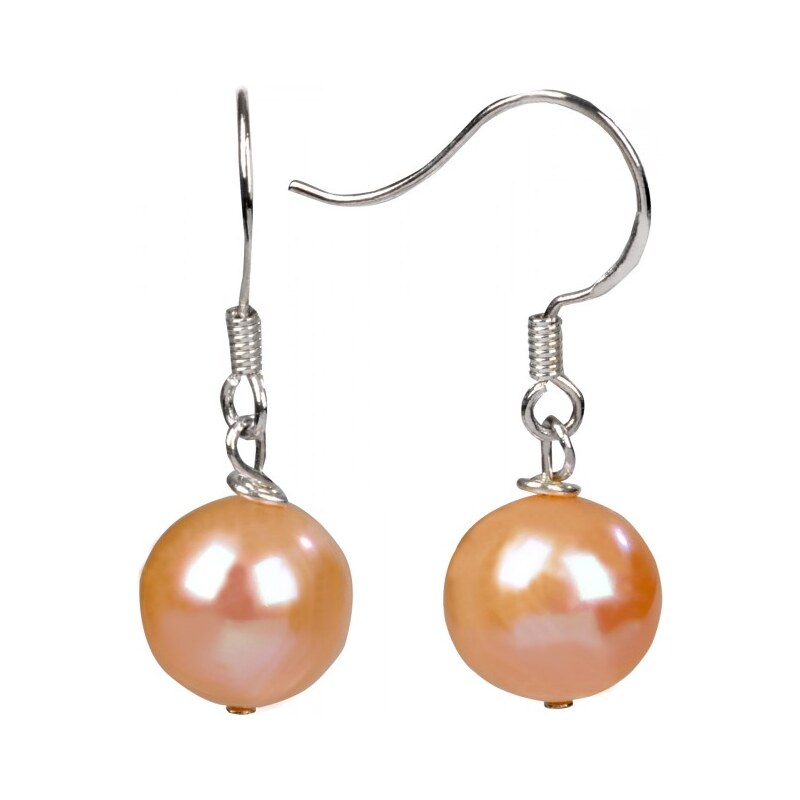 JwL Luxury Pearls Náušnice s pravou lososovou perlou JL0025