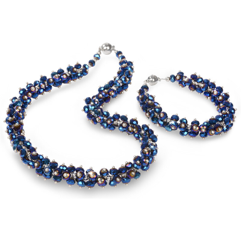 JwL Jewellery Set náhrdelník s náramkem modrý JL0075
