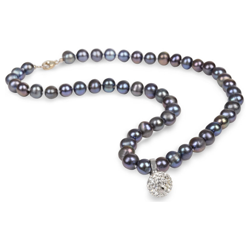 JwL Luxury Pearls Náhrdelník z pravých perel kovové barvy JL0083
