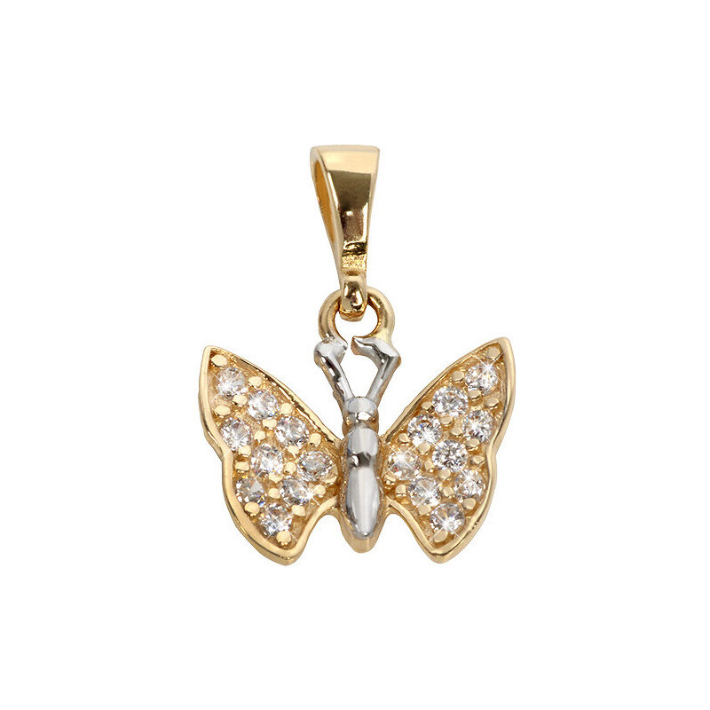 Brilio Zlatý přívěsek motýl s krystaly 249 065 00037 - 0,90 g
