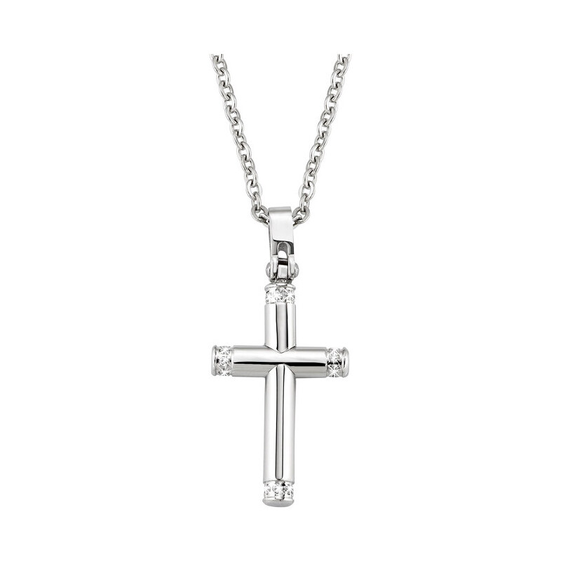 Morellato Ocelový náhrdelník s křížem Motown SAEV14