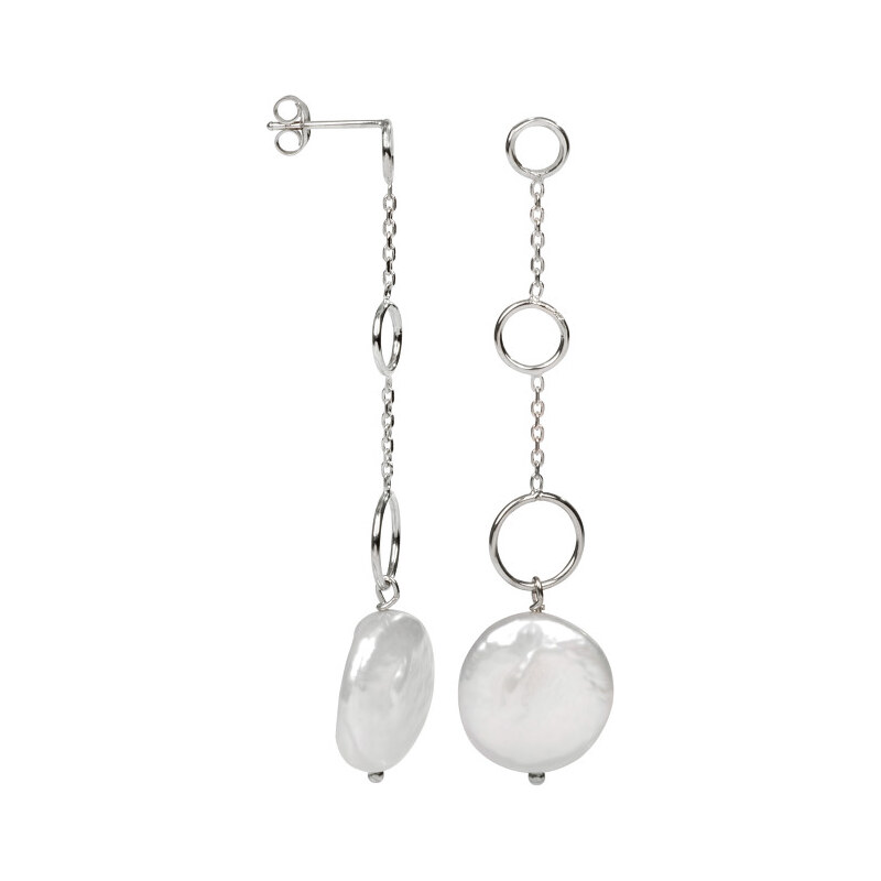 JwL Luxury Pearls Stříbrné náušnice s pravou bílou perlou JL0159