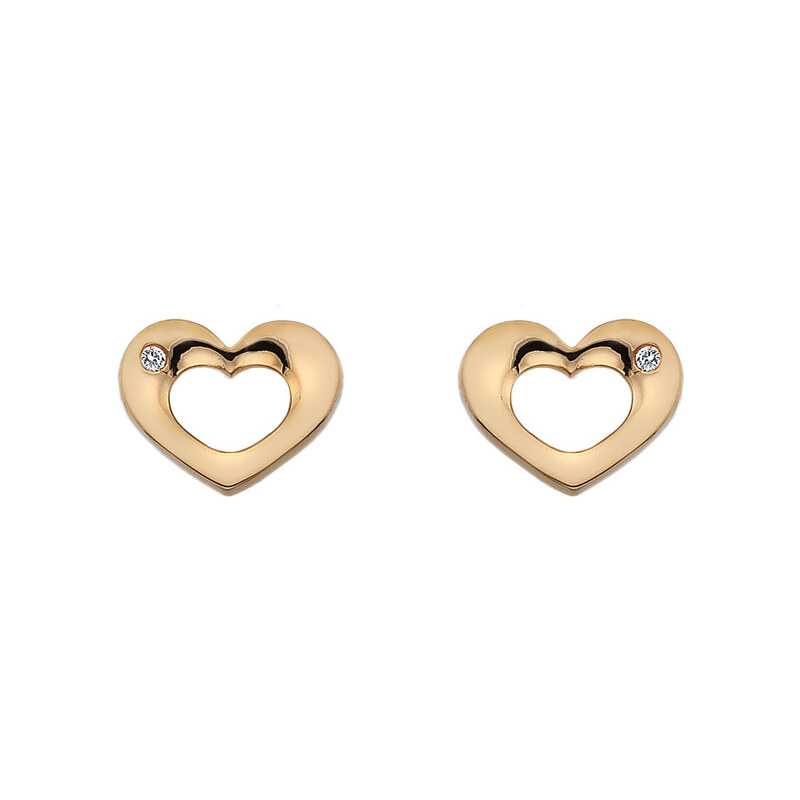 Hot Diamonds Stříbrné náušnice Hot Diamonds Emerge Heart Rose Gold DE435