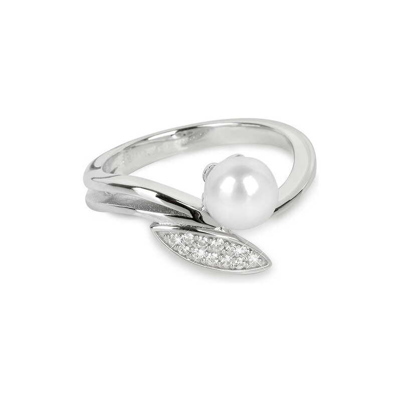 Silver Cat Stříbrný prsten se zirkony a perličkou SC215
