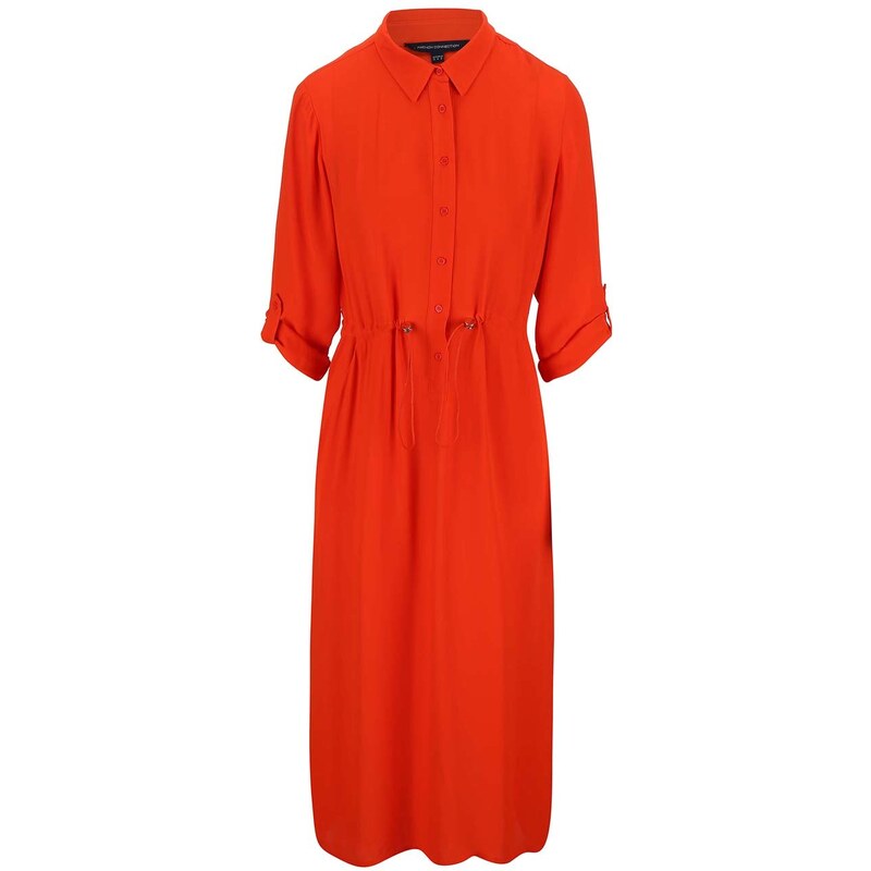 Oranžové šaty s límečkem French Connection Cecil
